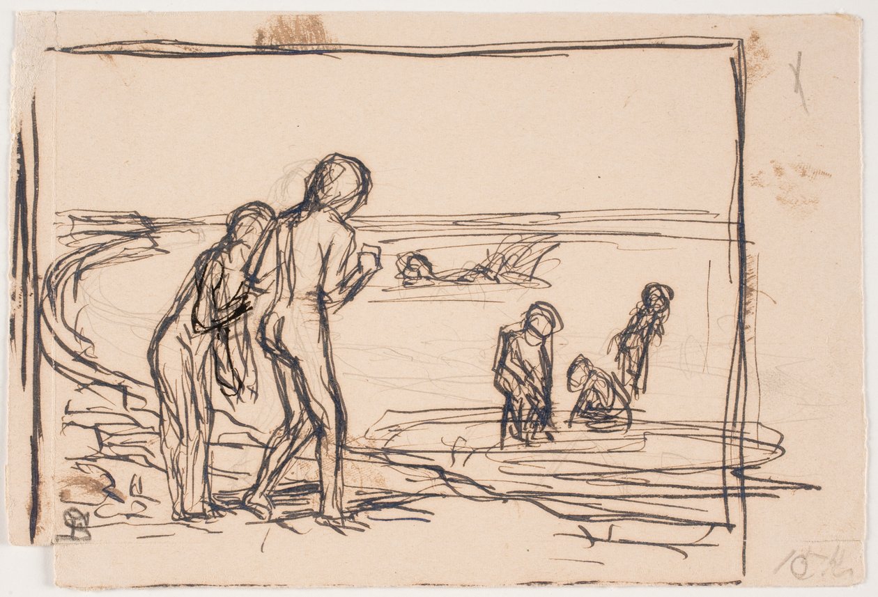 Banho de crianças na praia de Fritz Syberg