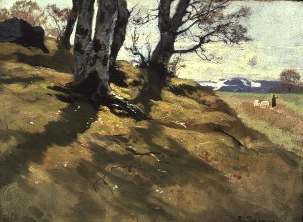 Paisagem em Stord, Noruega de Fritz Thaulow