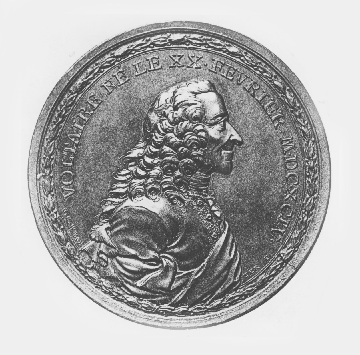Medalhão de Voltaire, c.1770 de G.C. Wachter