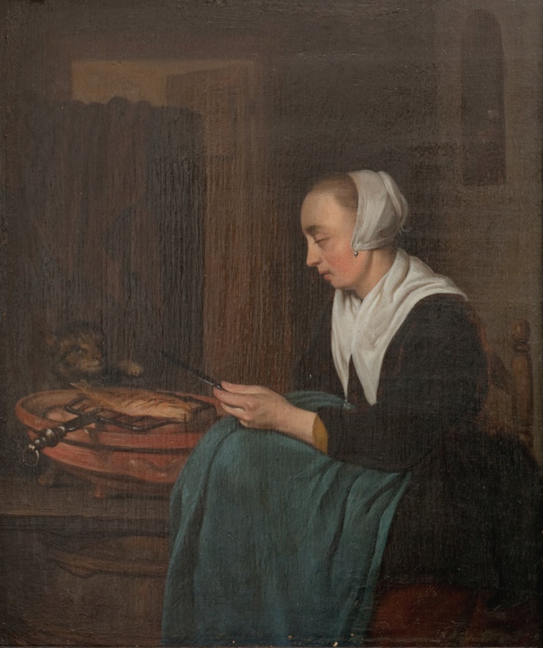Uma vendedora adormecida de Gabriel Metsu