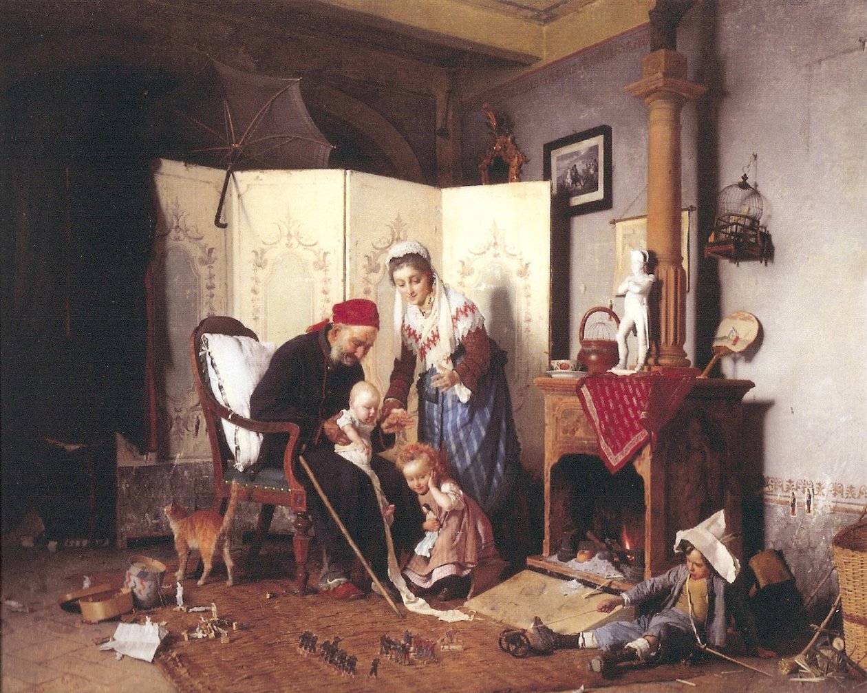 Um jogo de soldados, 1878 de Gaetano Chierici