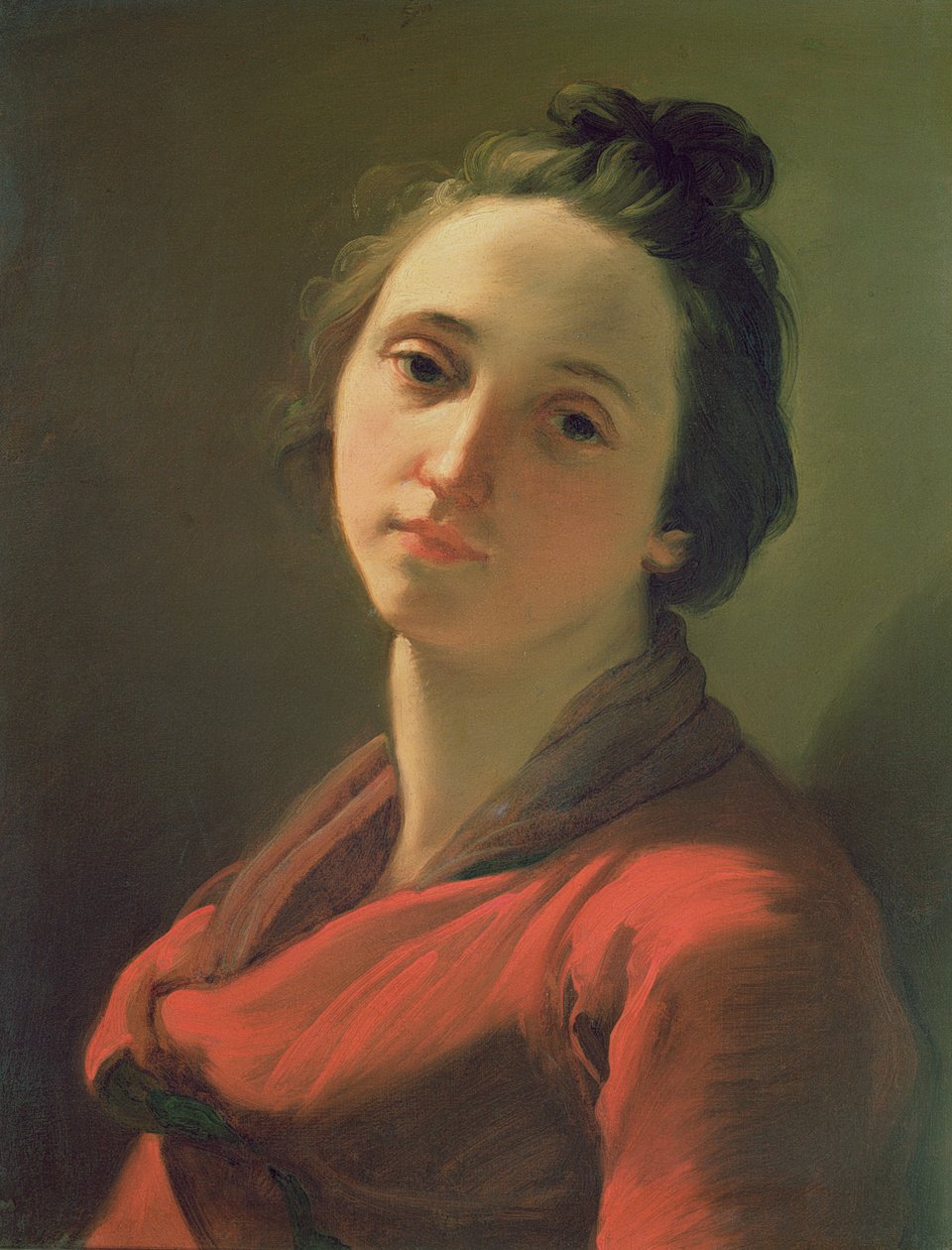 Retrato de Giovanna Spisani, a esposa do artista de Gaetano Gandolfi