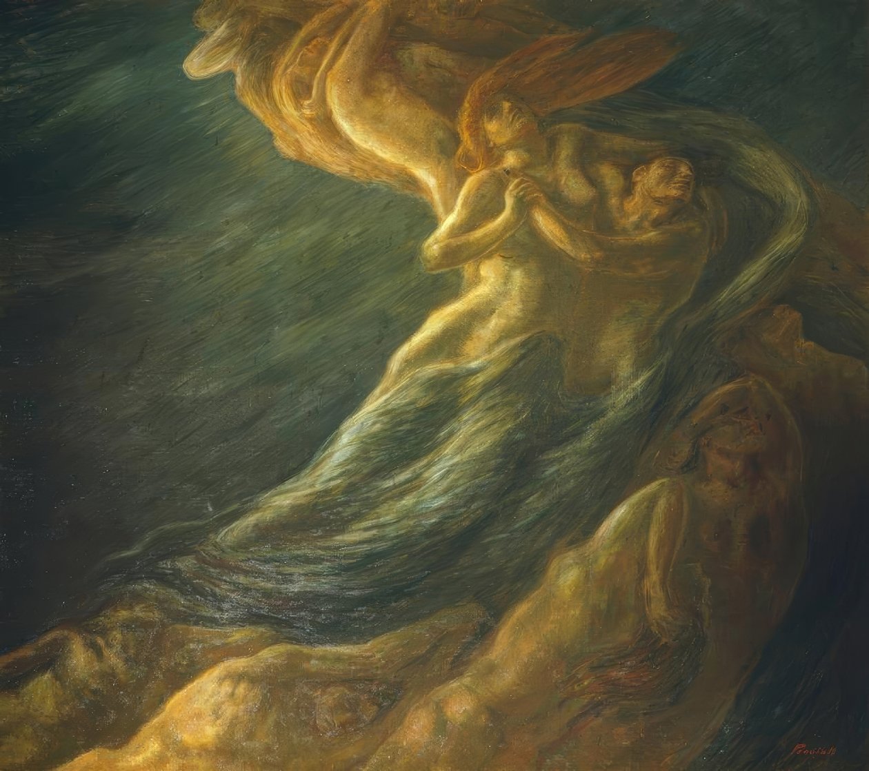 Paolo e Francesca, 1901, de Gaetano Previati