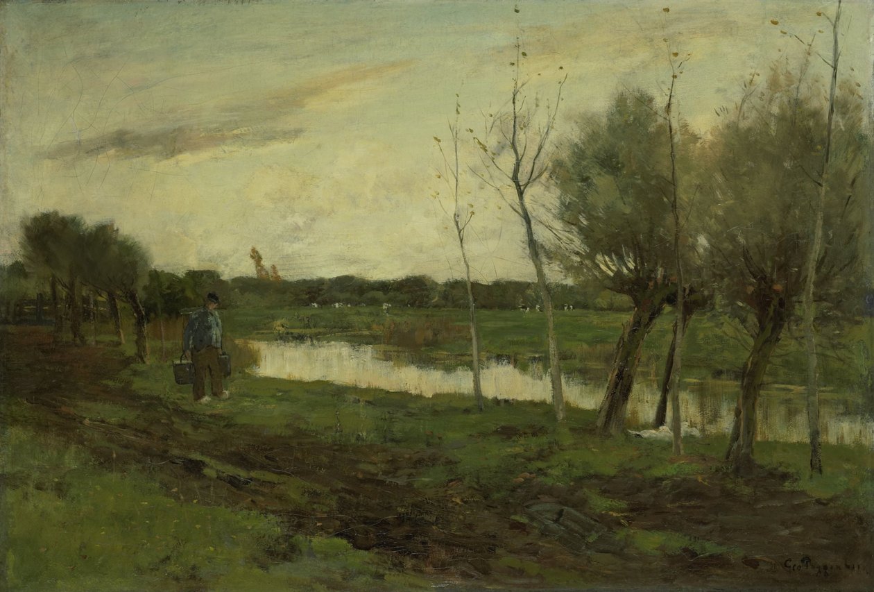 Paisagem com um canal de Geo Poggenbeek