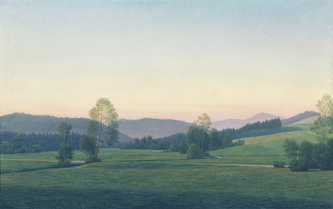 Paisagem da Baviera, 1933 de Georg Schrimpf