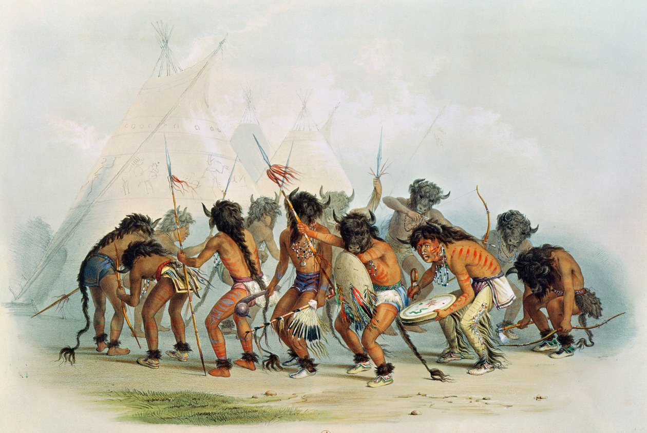 Dança do Búfalo, c.1832 de George Catlin