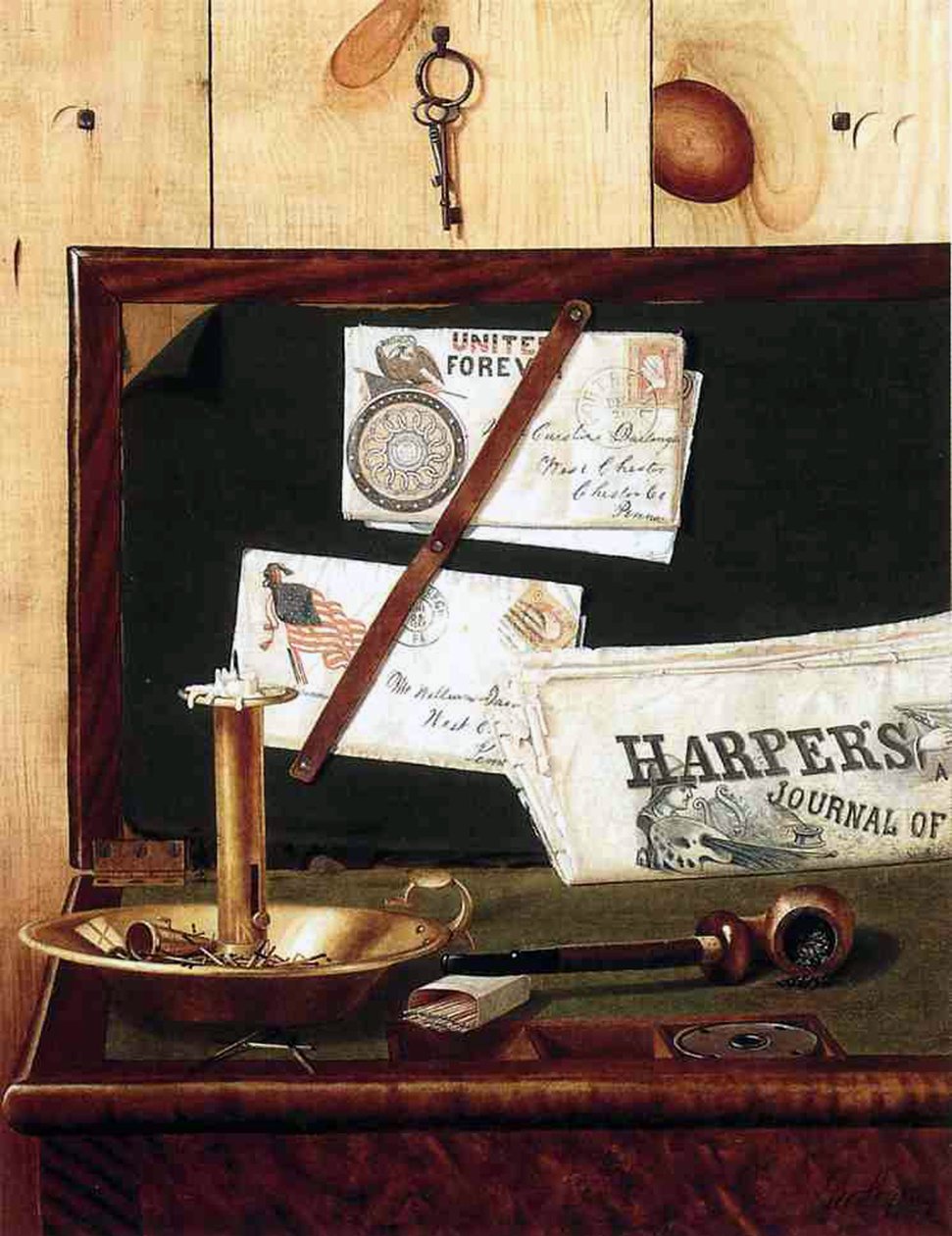 Ainda vida trompe loeil, 1892 de George Cope