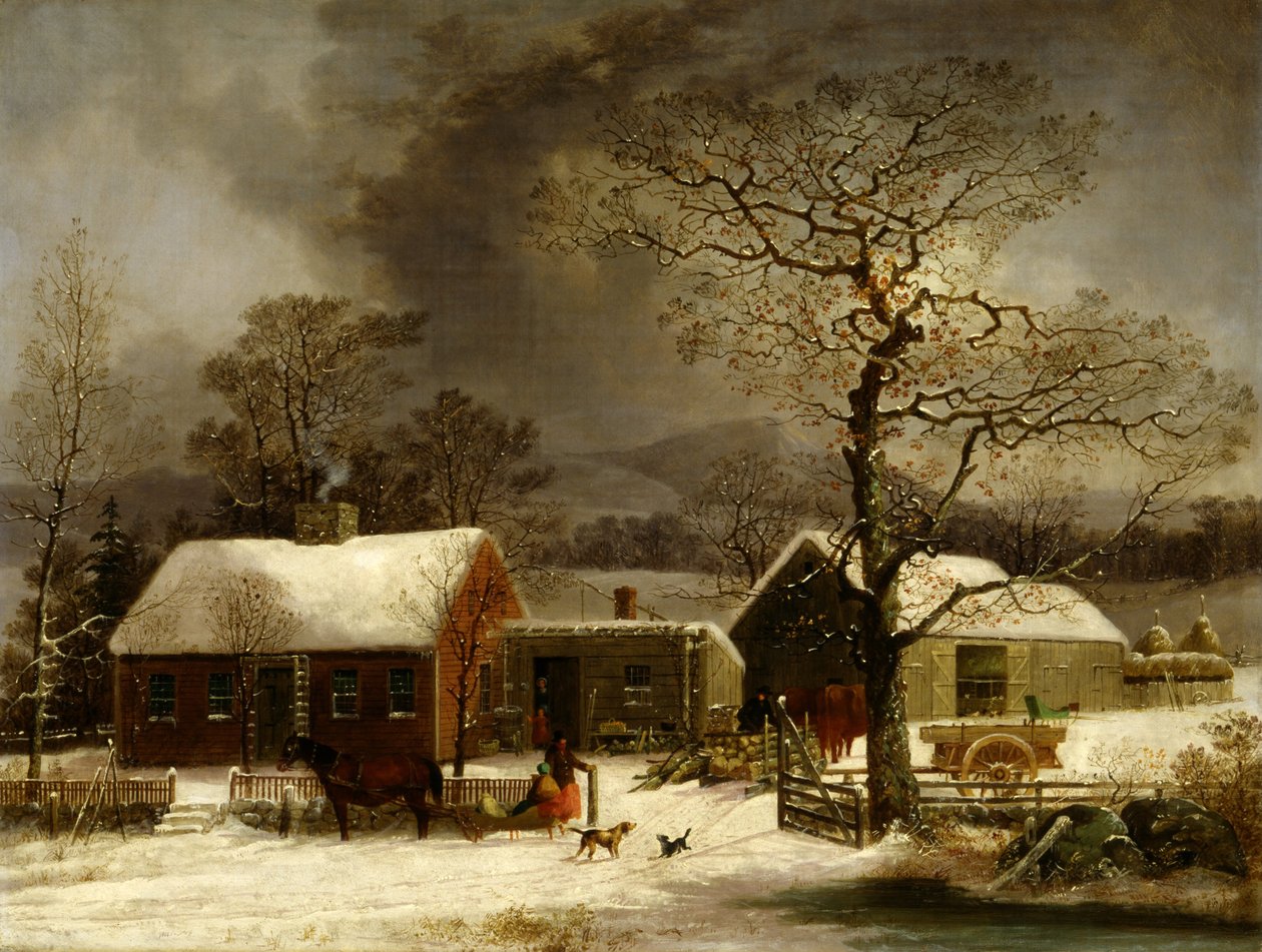 Cena de inverno em New Haven, Connecticut de George Henry Durrie