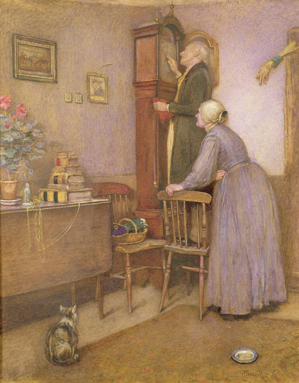 O velho relógio, 1863 de George John Pinwell