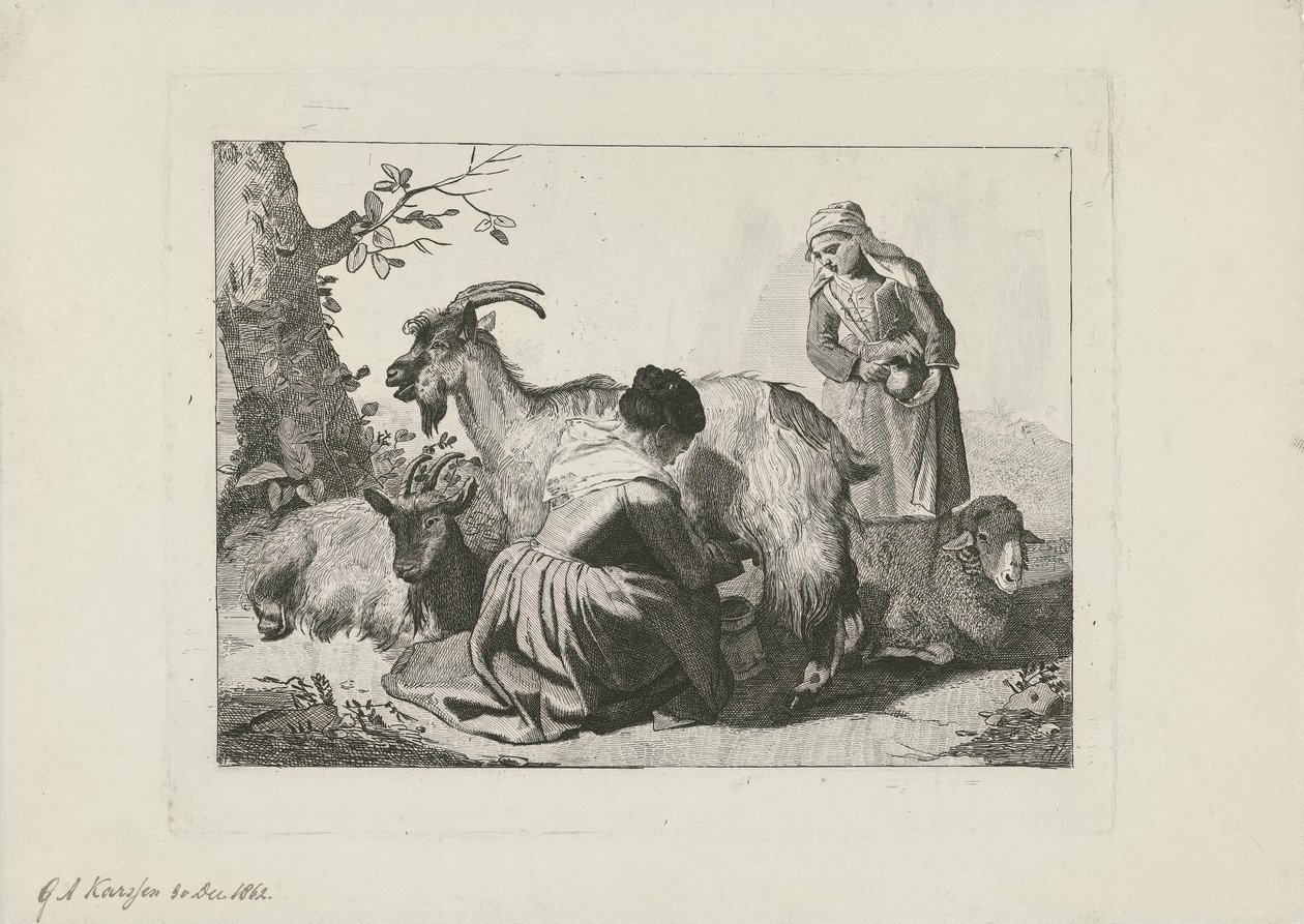 cabras de ordenha de George Andries Karsen