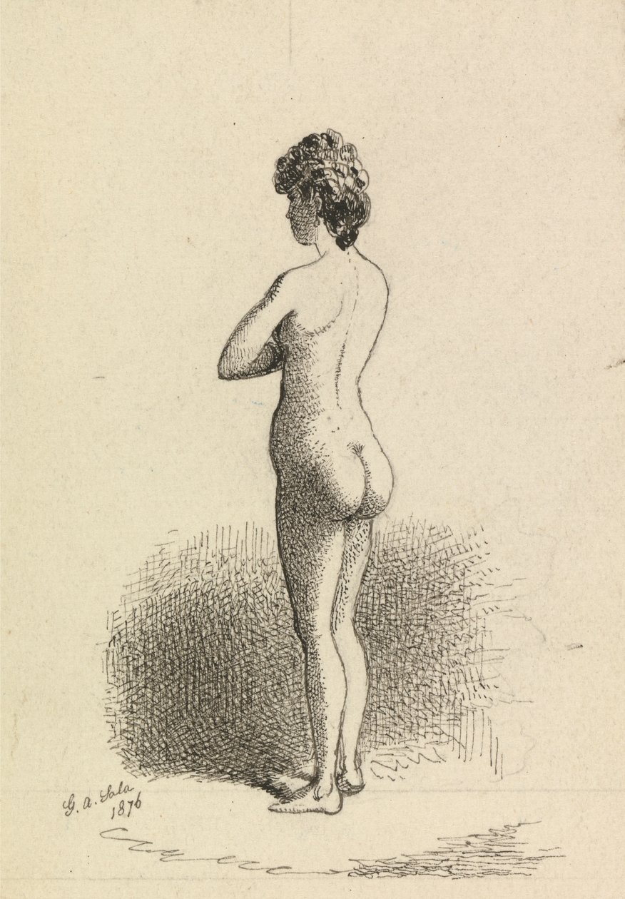 Mulher nua em pé de George Augustus Sala