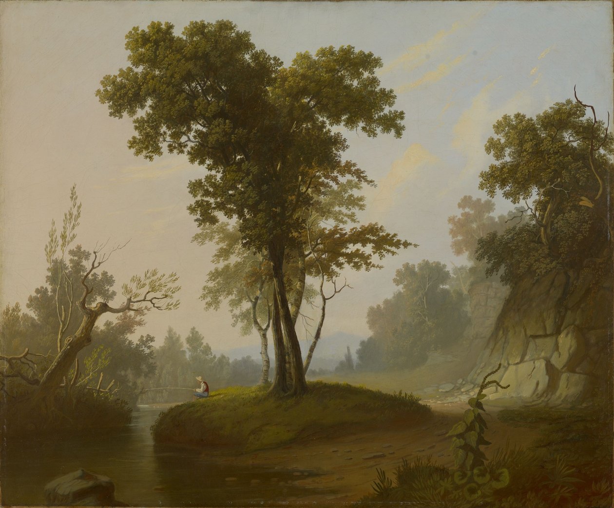 Paisagem com pescador de George Caleb Bingham