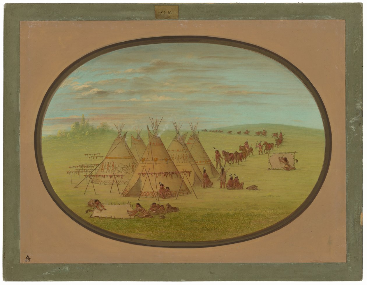 Uma pequena vila Sioux de George Catlin