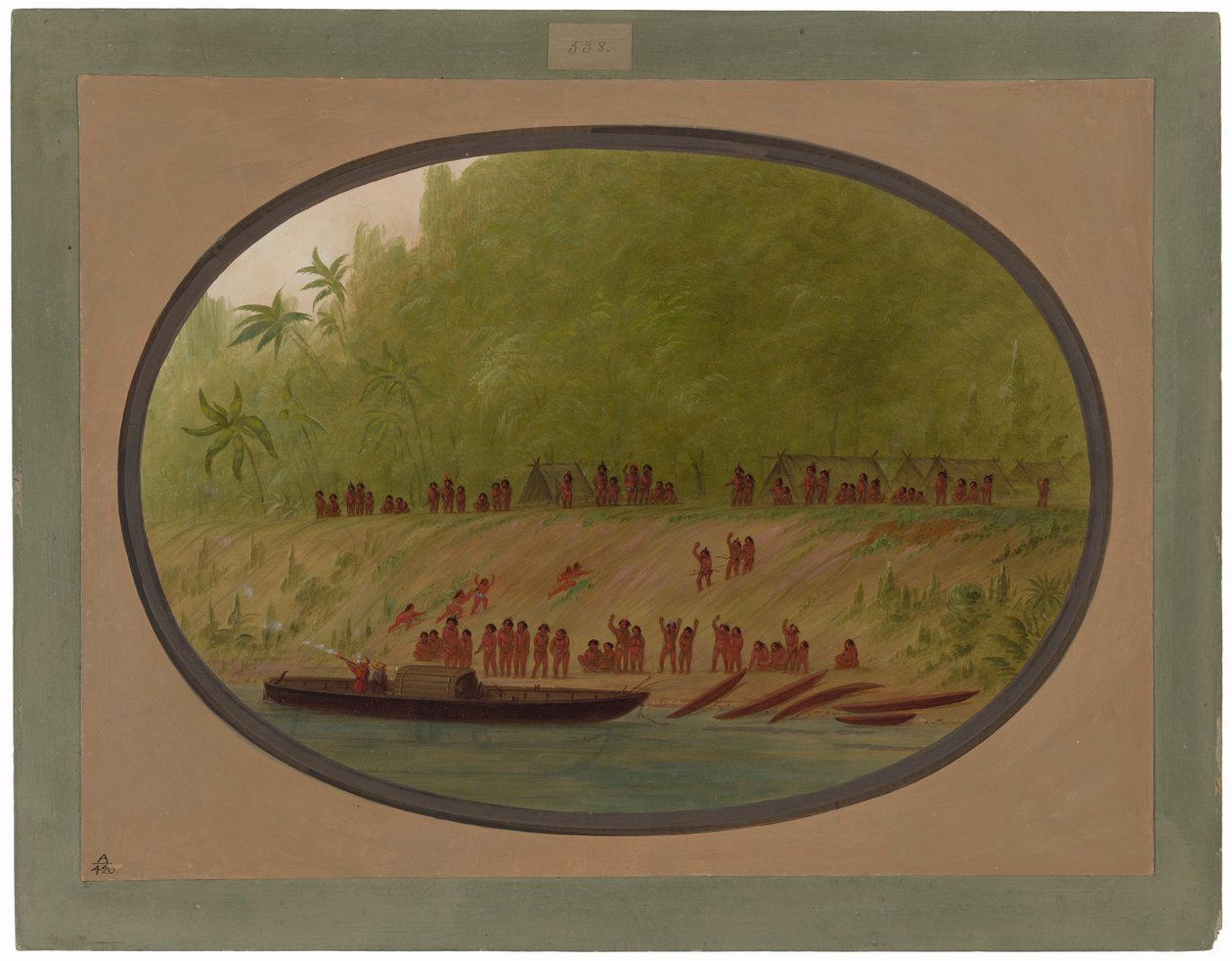 Uma pequena vila de Orejona de George Catlin