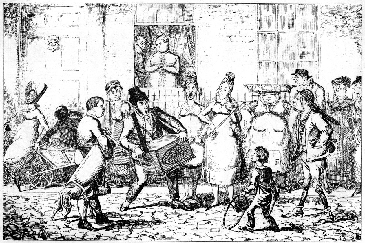 Os Savoyards, 1818. de George Cruikshank