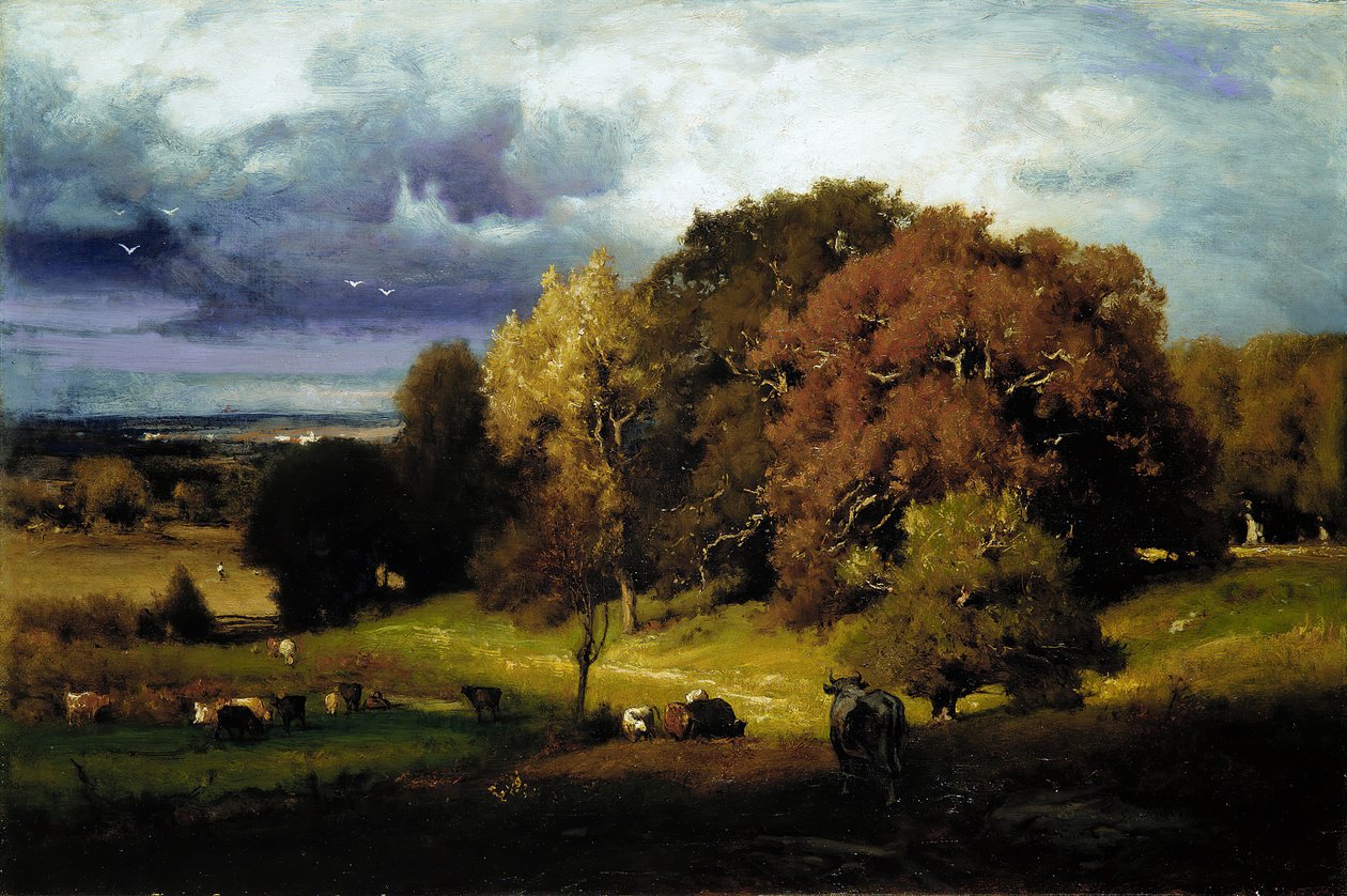 Oaks de outono, ca. 1878 de George Inness