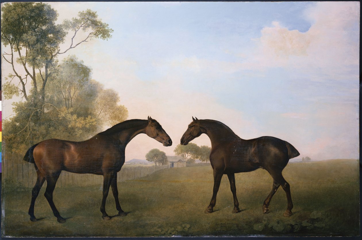 Dois caçadores na grama de George Stubbs