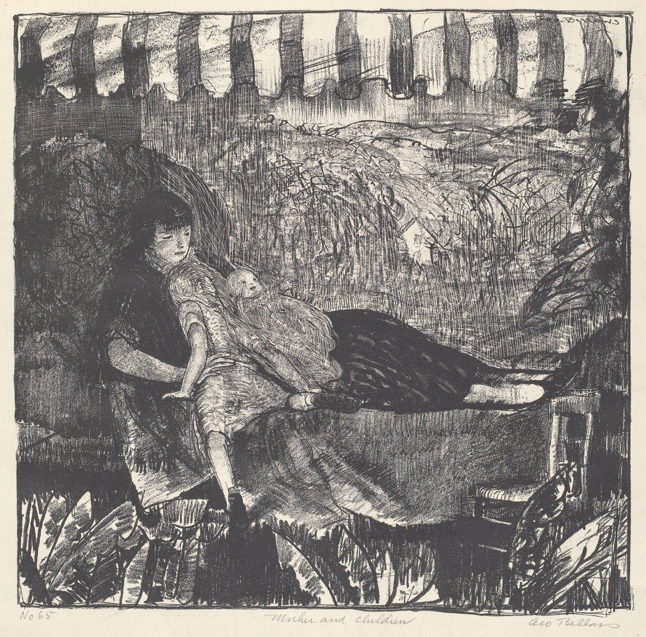 Mãe e filhos, 1916. de George Wesley Bellows