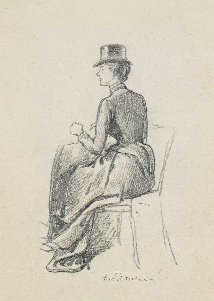 Garota em um hábito de equitação de George du Maurier