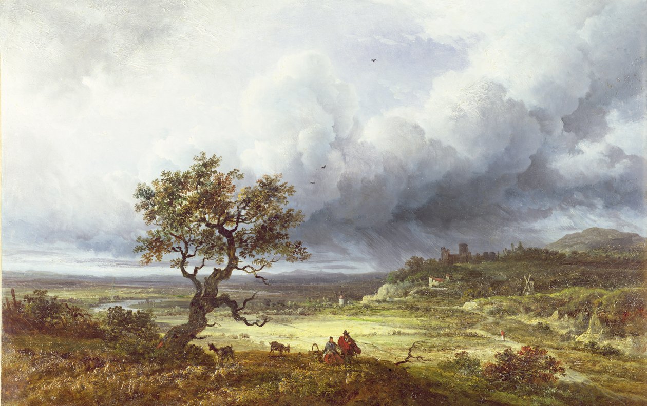 Campo sob um céu tempestuoso de Georges Michel