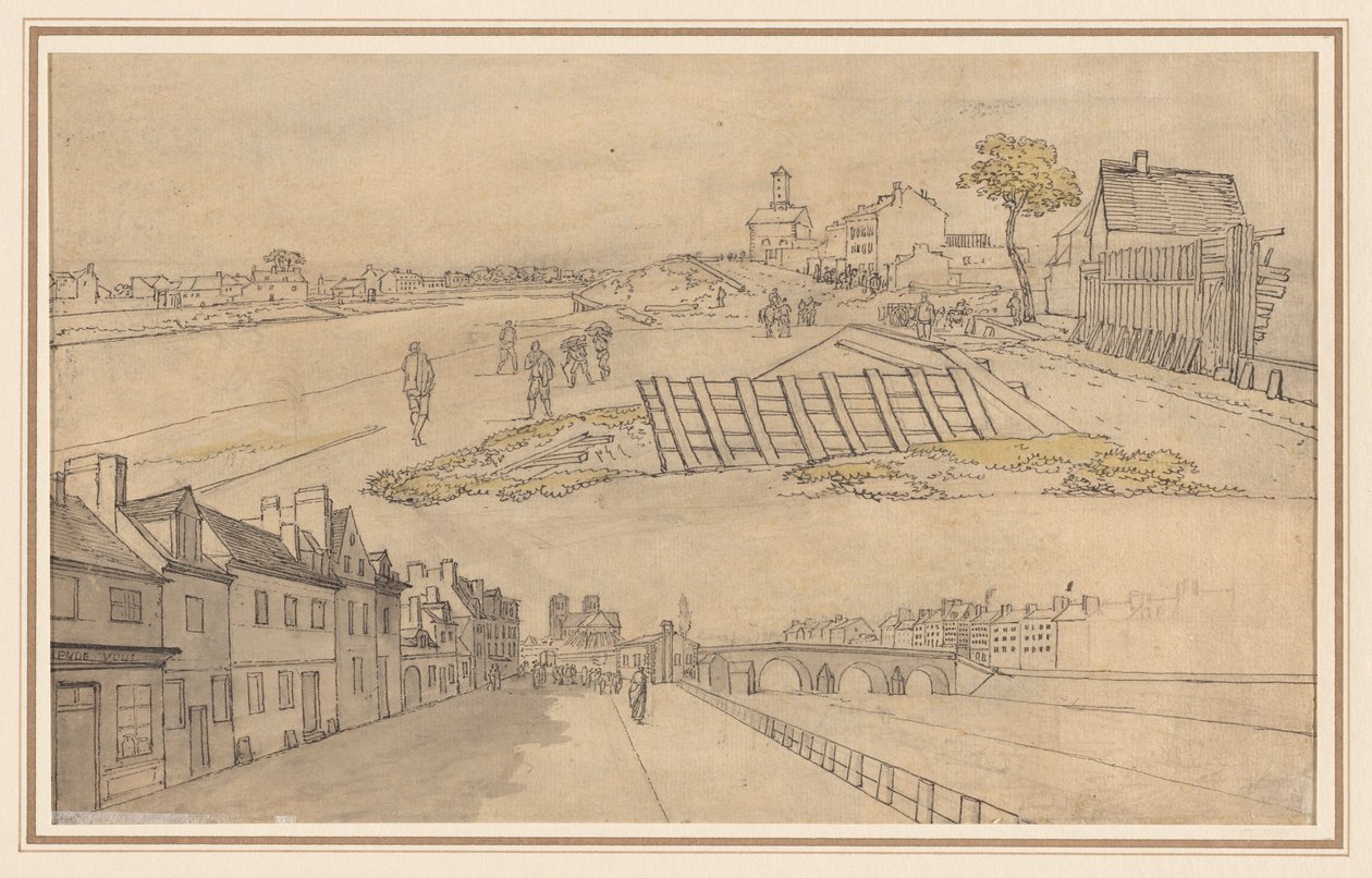 Duas Vistas de Paris (verso) de Georges Michel