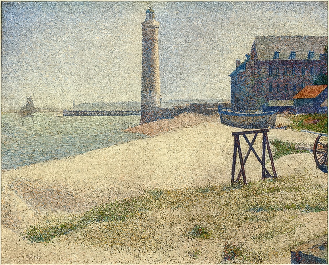 O farol em Honfleur. 1886 de Georges Seurat