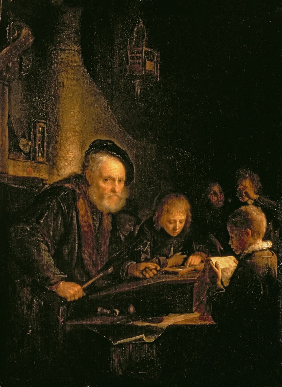 O professor da escola, 1645 de Gerrit Dou
