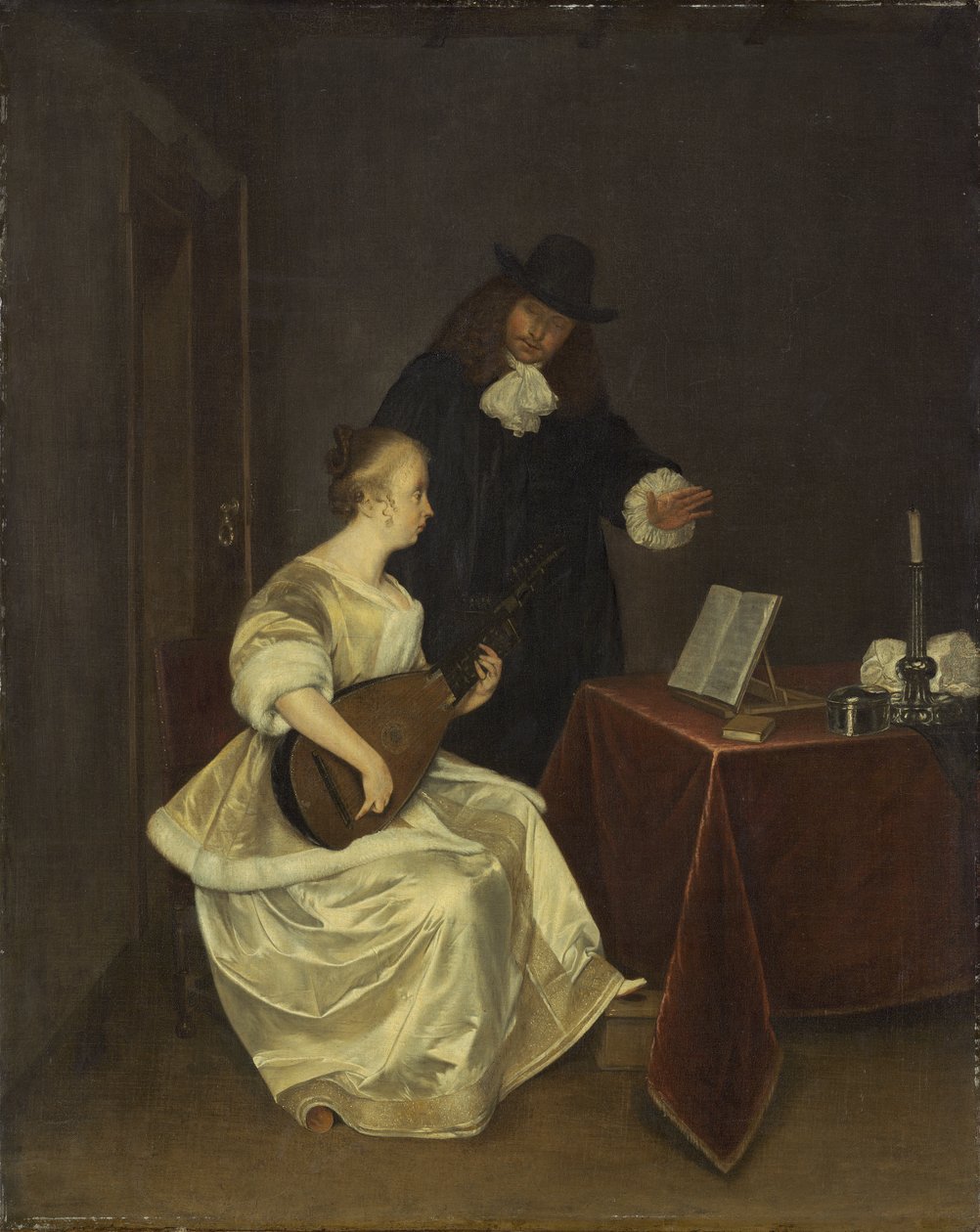 A lição de música, c.1670 de Gerard ter Borch