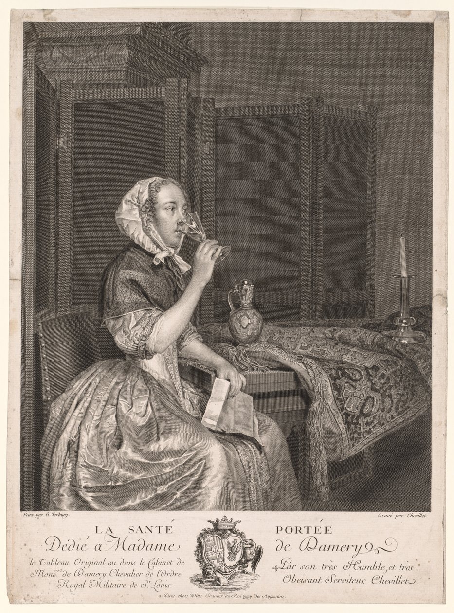Bebendo um brinde. de Gerard ter Borch