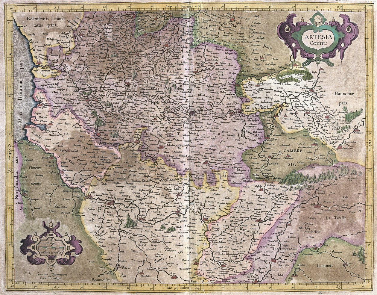 Artois, França (gravura de Gerardus Mercator