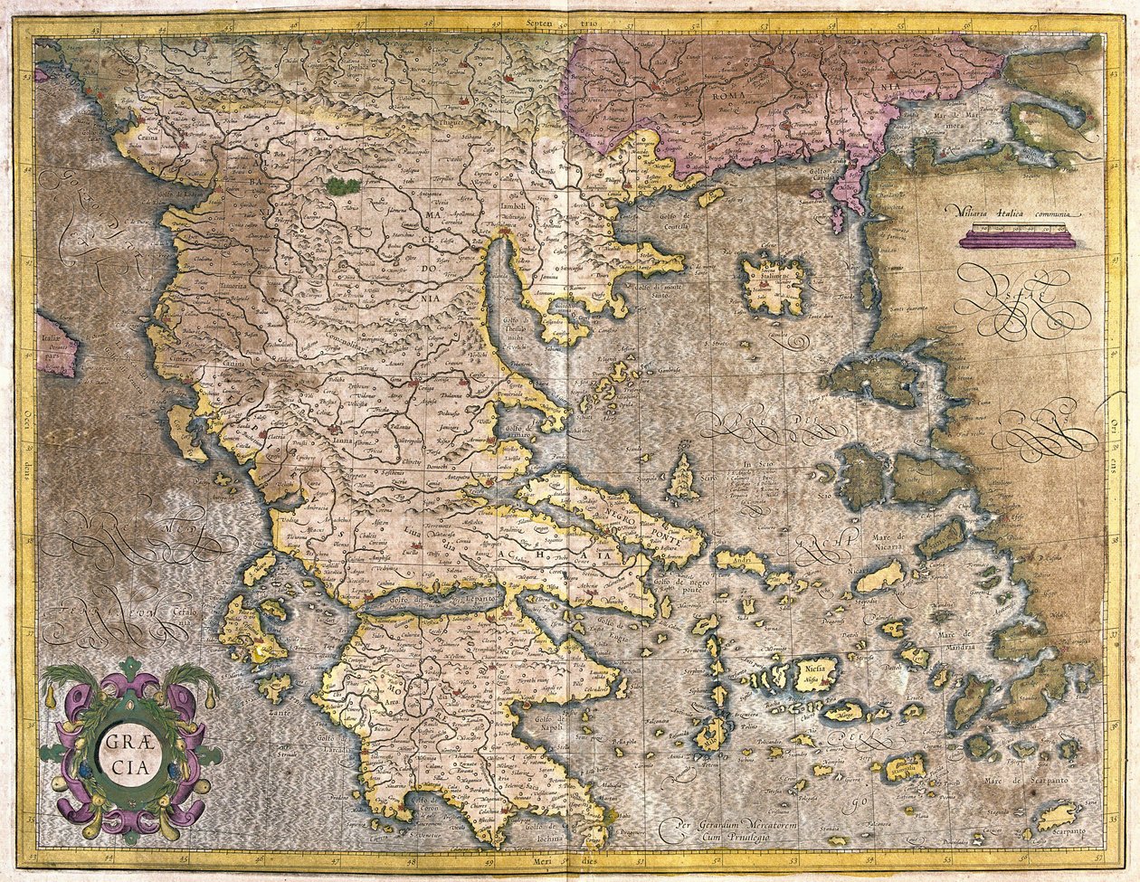 Grécia (gravura de Gerardus Mercator