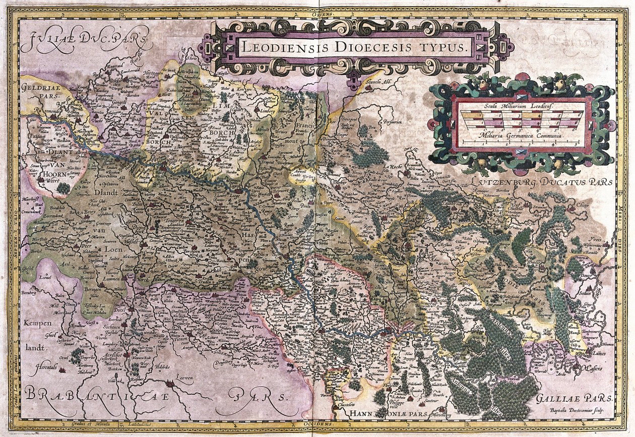 Liege, Bélgica (gravura de Gerardus Mercator