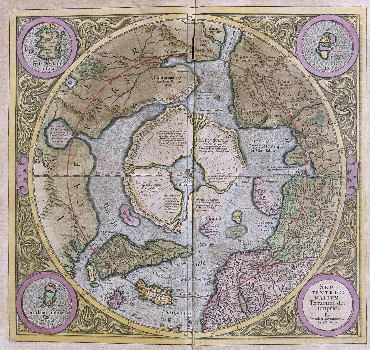 As regiões do Polo Norte de Gerardus Mercator