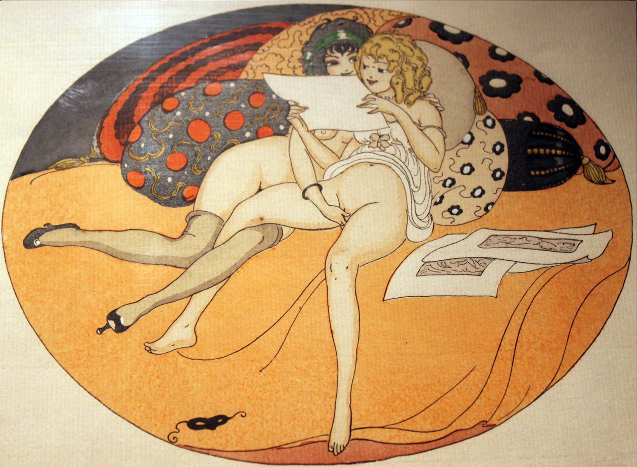 Série de aquarelas publicadas em Erotopolis Paris em 1925 sob o título The Delights of Eros de Gerda Marie Frederike Wegener