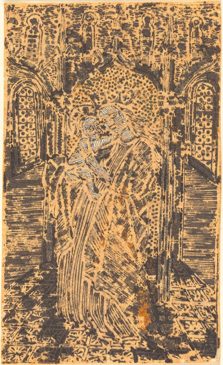 Madonna e criança de German 15th Century