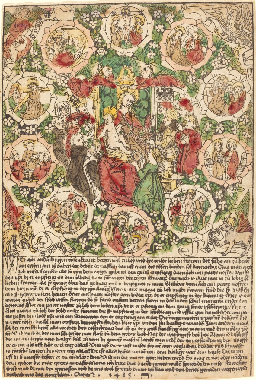 Madona com o Rosário de German 15th Century