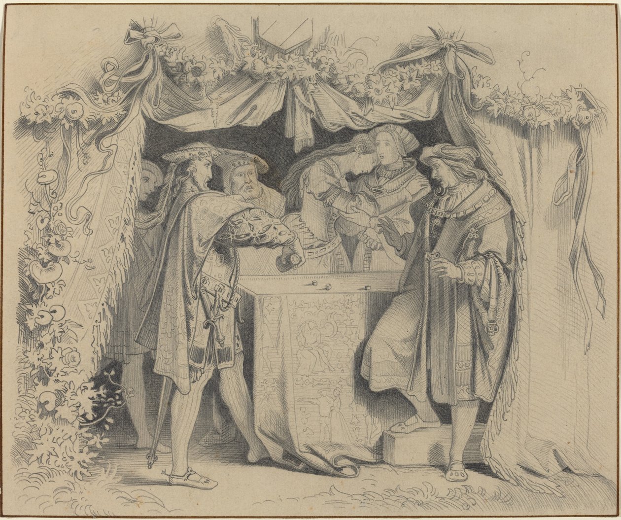Homens jogando dados de German 19th Century