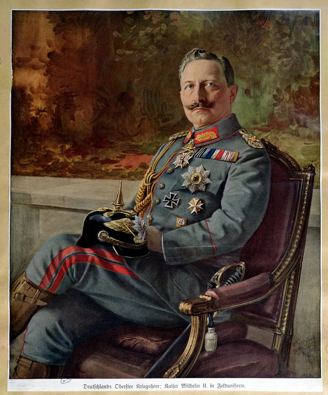 Retrato de Kaiser Wilhelm II (1859-1941) de German School