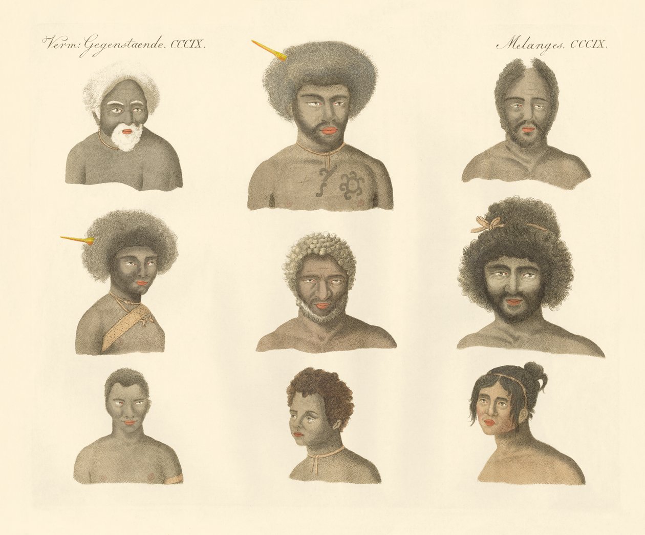 Os Papuas (gravura colorida) de German School