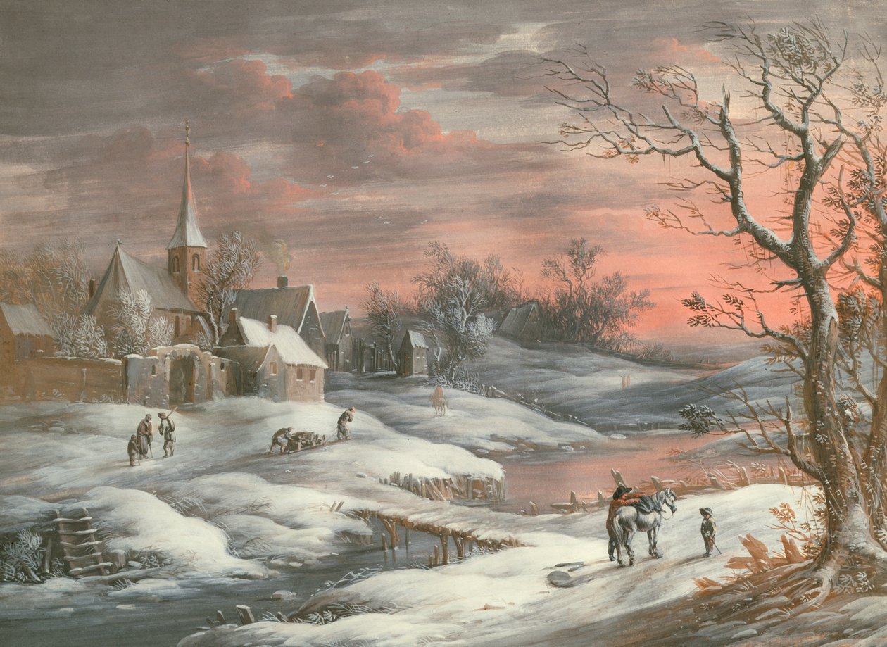 Paisagem de inverno (guache) de German School