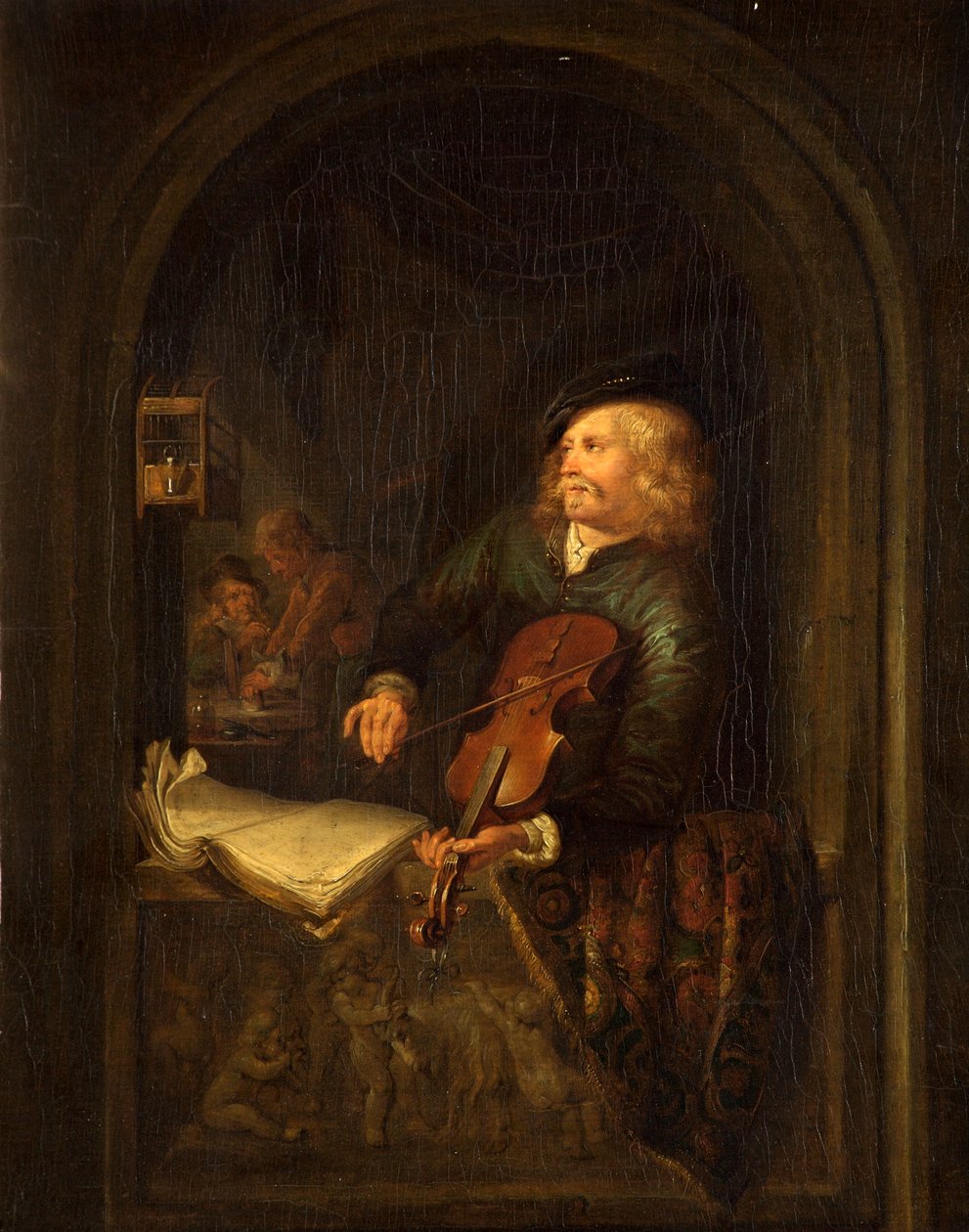 Homem, com, um, violino de Gerrit Dou