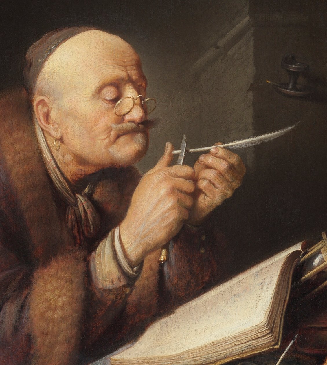 Académico a afiar a pena de Gerrit Dou