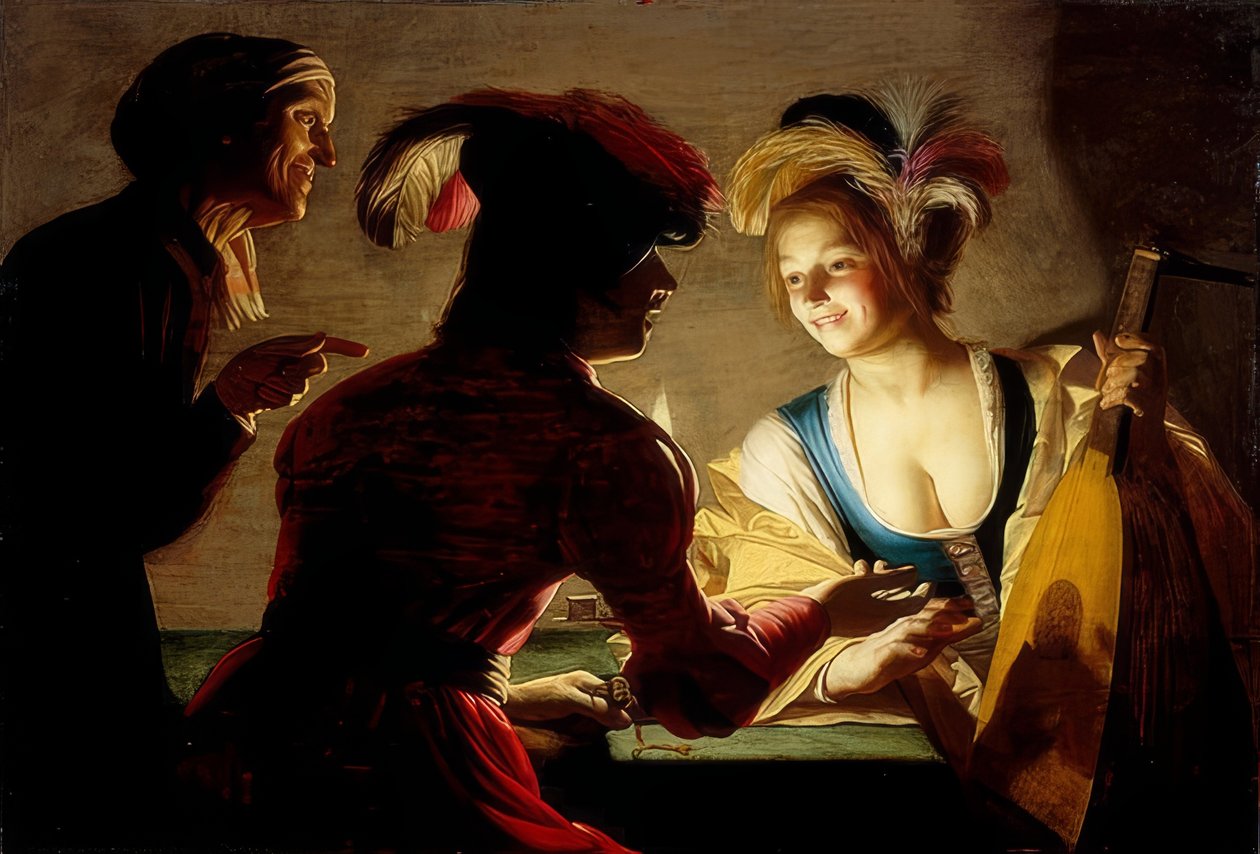 O casamenteiro. 1625 de Gerrit van Honthorst