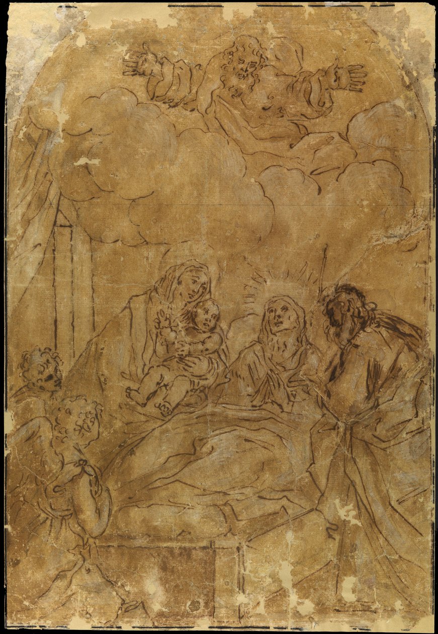 Morte de Santa Ana de Giacomo Cavedone