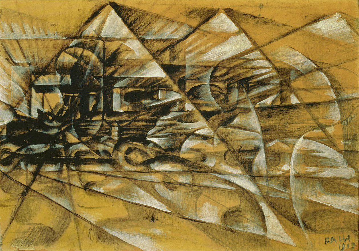 A velocidade de um automóvel de Giacomo Balla