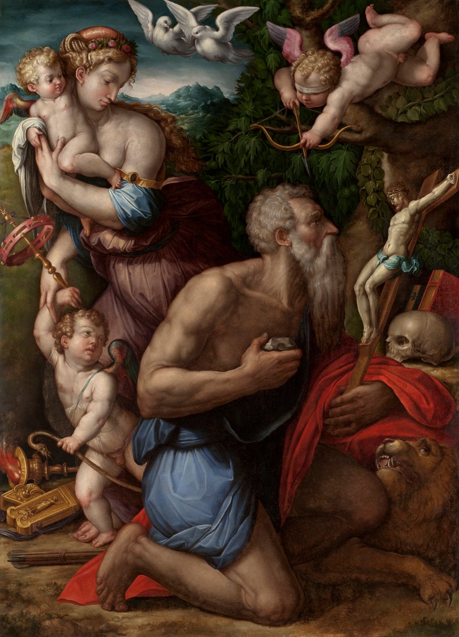A tentação de São Jerônimo. de Giorgio Vasari