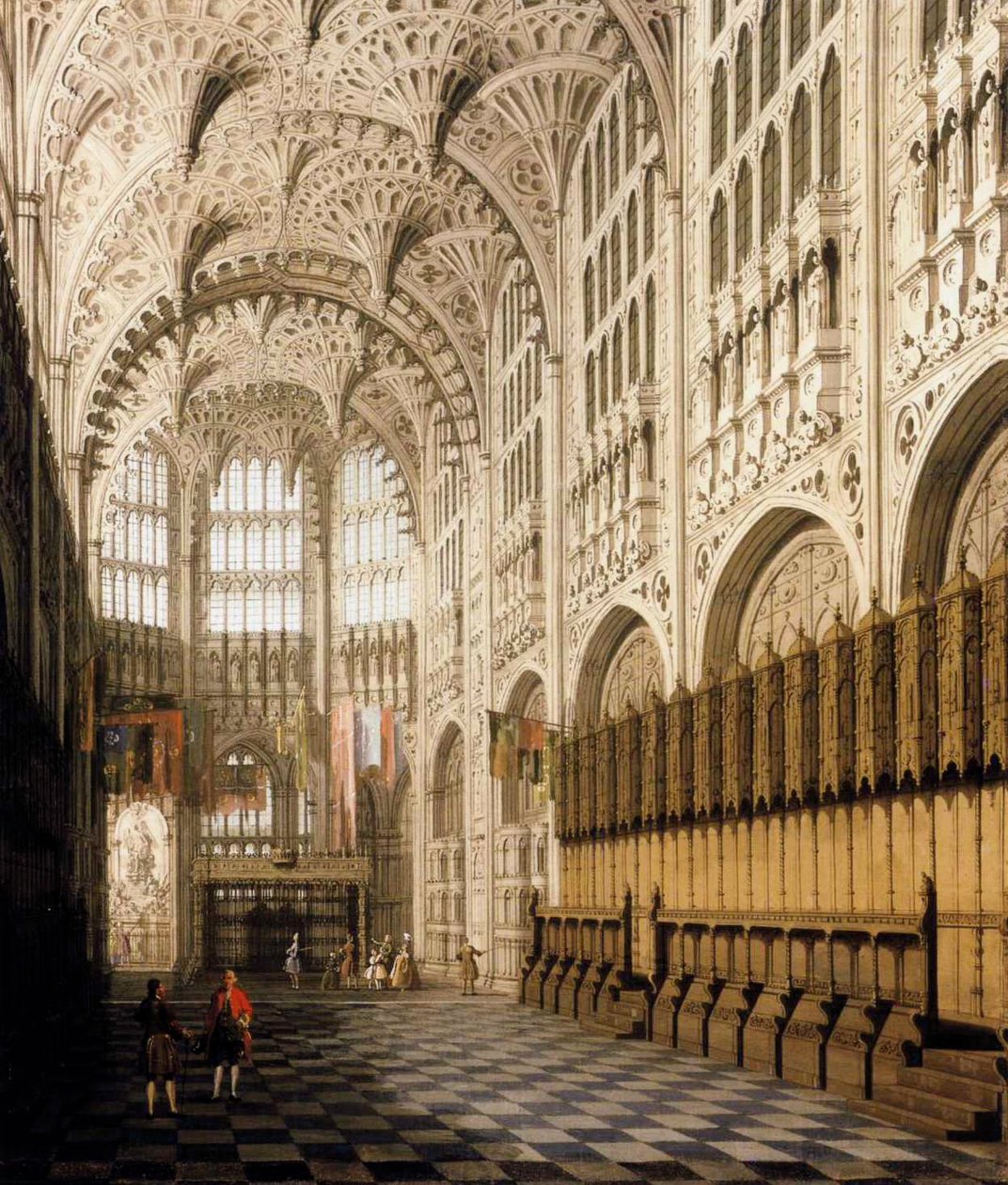 O interior da capela de Henrique VII na Abadia de Westminster.JPG de Giovanni Antonio Canal