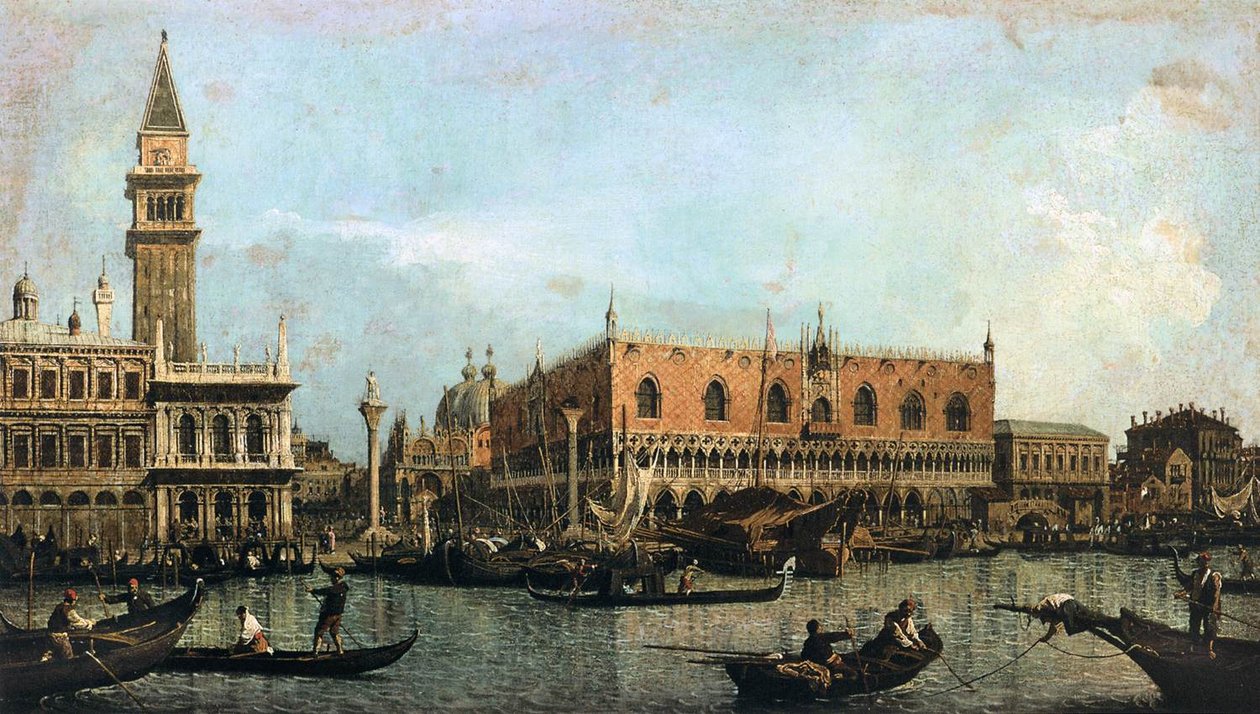 O Molo, visto da bacia de San Marco de Giovanni Antonio Canal