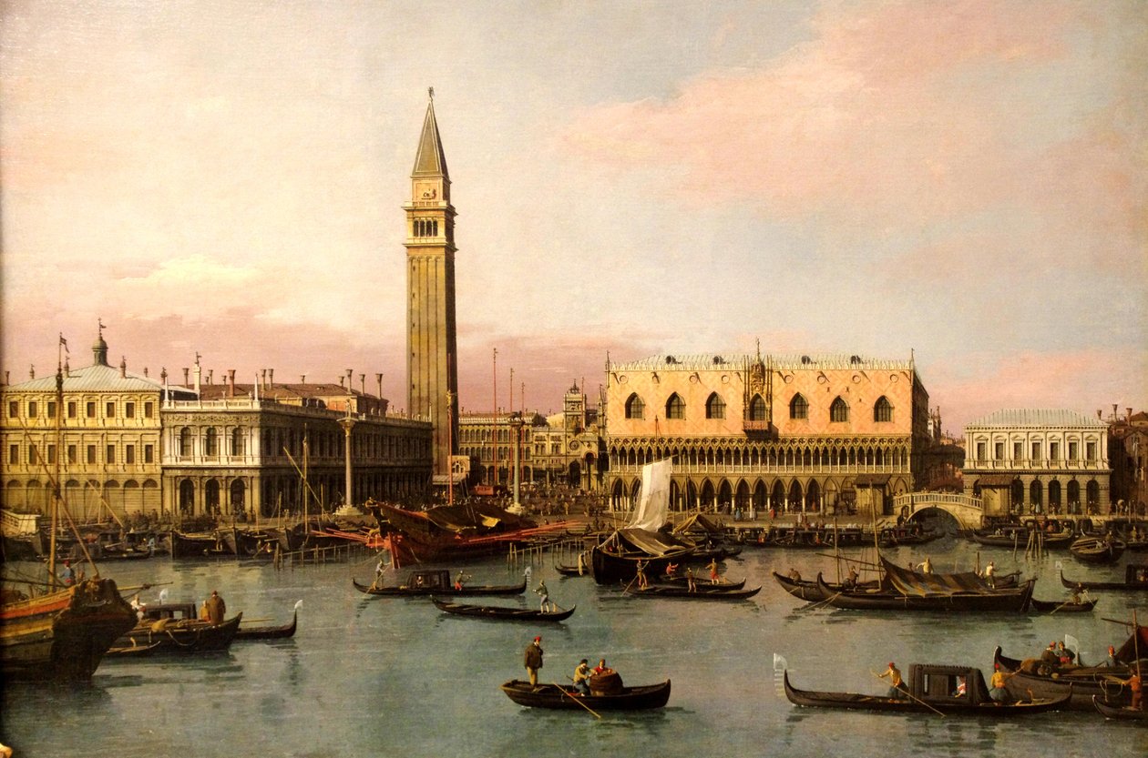 Vista da Piazzetta e a Bassin de San Marco em Veneza de Giovanni Antonio Canal