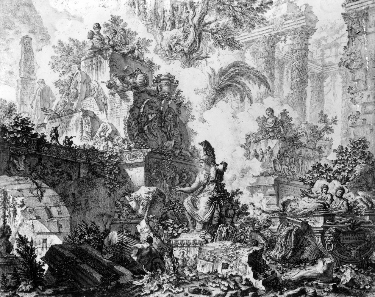 Frontispício da série &39;Vedute di Roma&39;, c.1760 de Giovanni Battista Piranesi